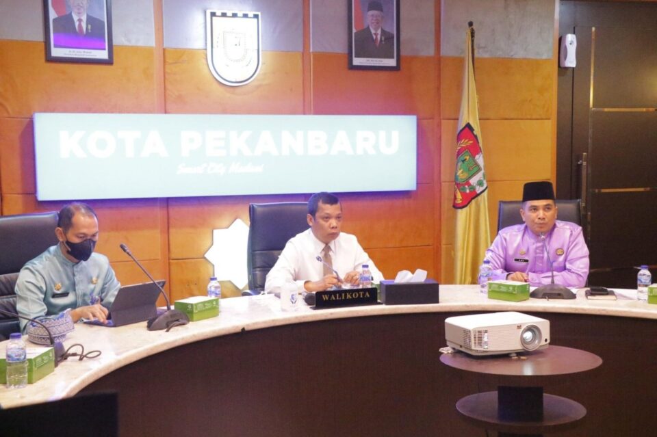 Ekspos capaian pajak daerah oleh Badan Pendapatan Daerah (Bapenda) Kota Pekanbaru bersama PJ walikota Pekanbaru Muflihun, Selasa (21/6/2022)