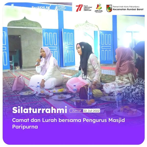 Camat Rumbai Barat Jalin Silaturrahmi dengan Pengurus Masjid Paripurna se-Kecamatan Rumbai Barat