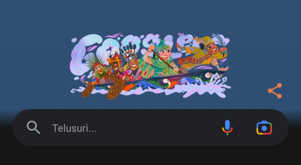 Riau Bangga, Google Doodle Hari Ini Tampilkan Pacu Jalur Kuansing